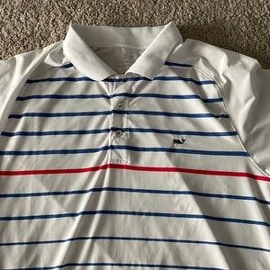 Vineyard vines red white and blue dry fit polo